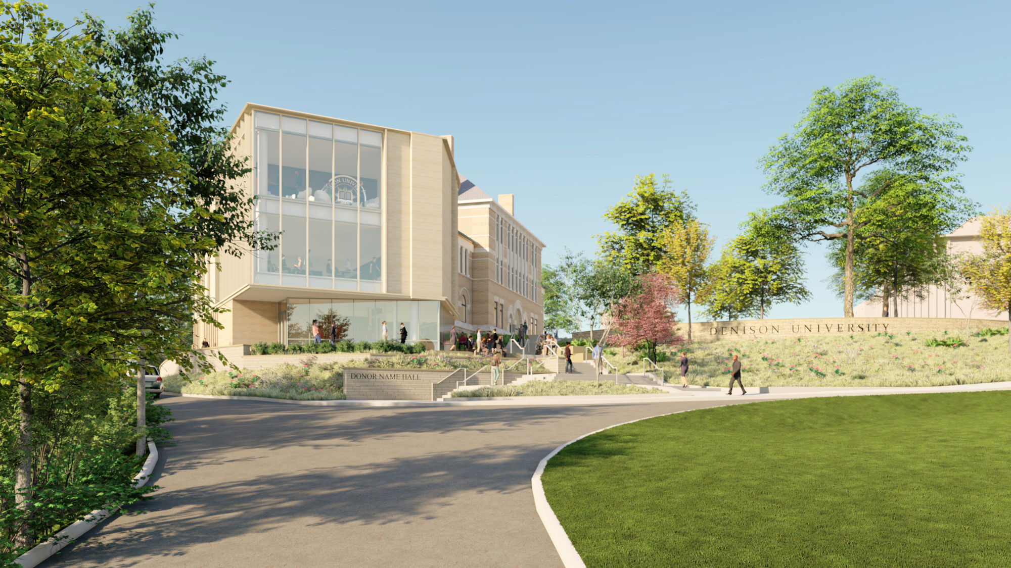 Doane renovation & expansion render from President's drive