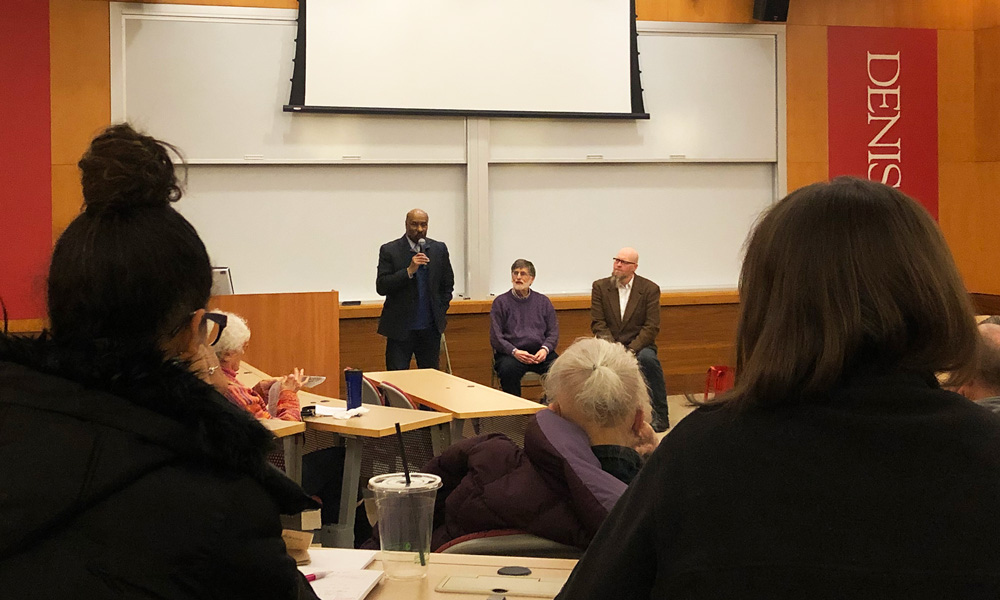 students at the film discussion