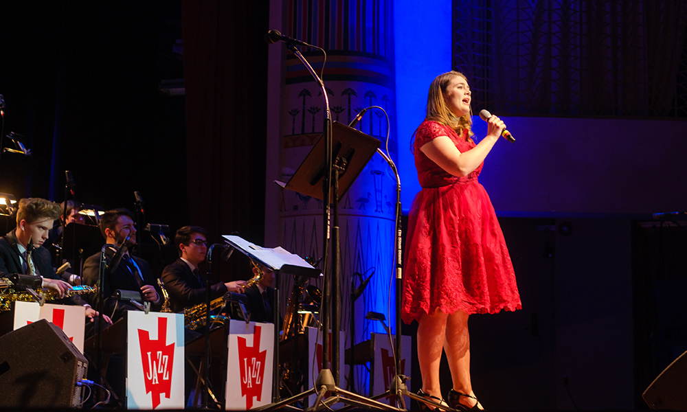 Rachel Azbell '19 with the Columbus Jazz Orchestra