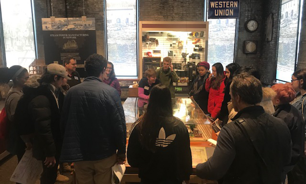 Students at The Works museum in Newark