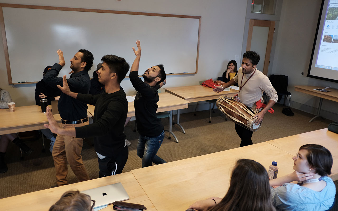 Students dancing