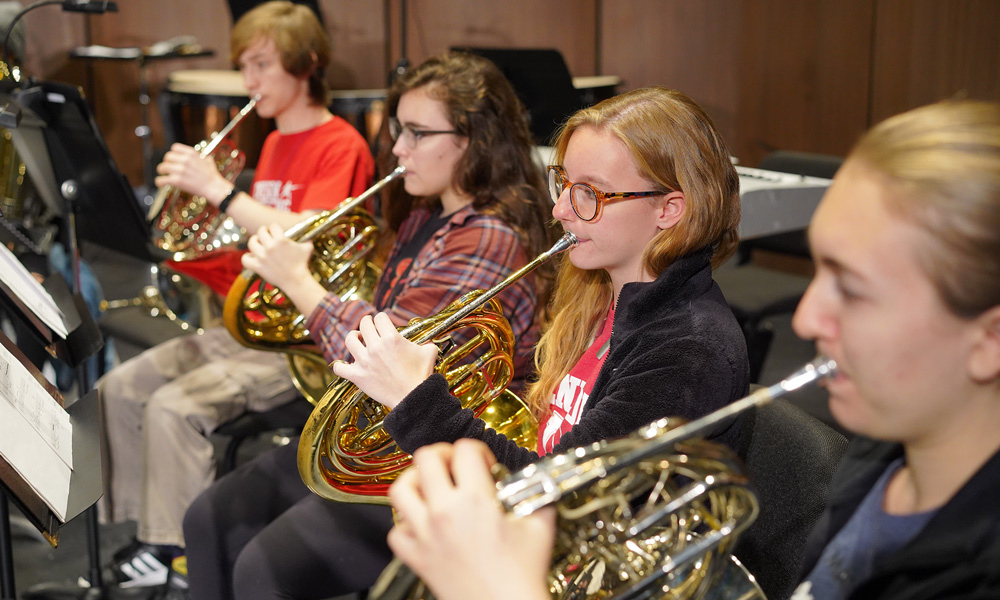 students playing instruments