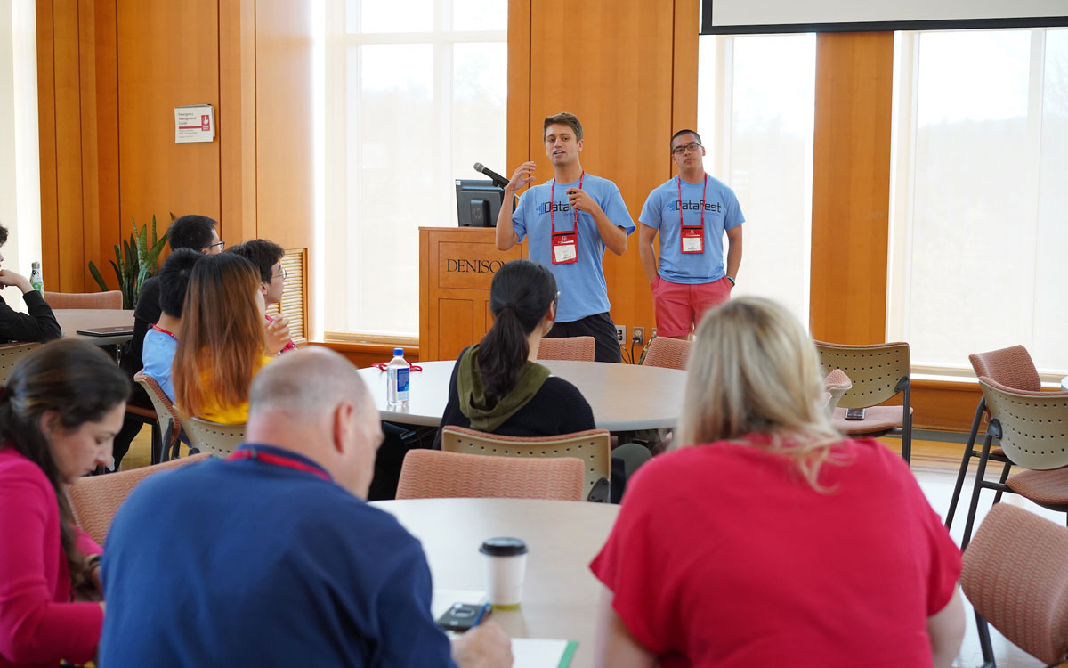 two students presenting 