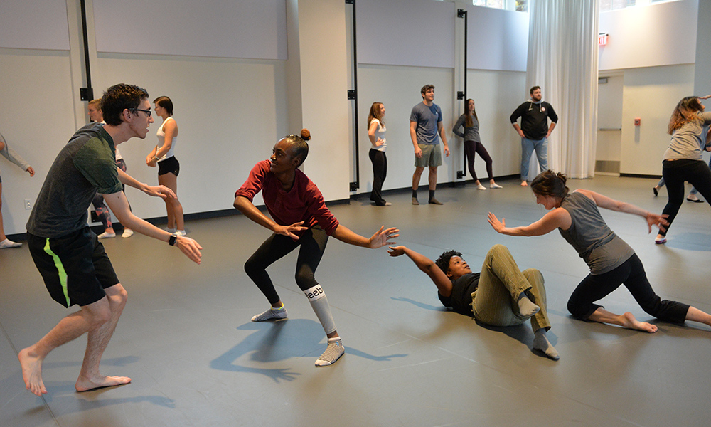 Students in the dance studio