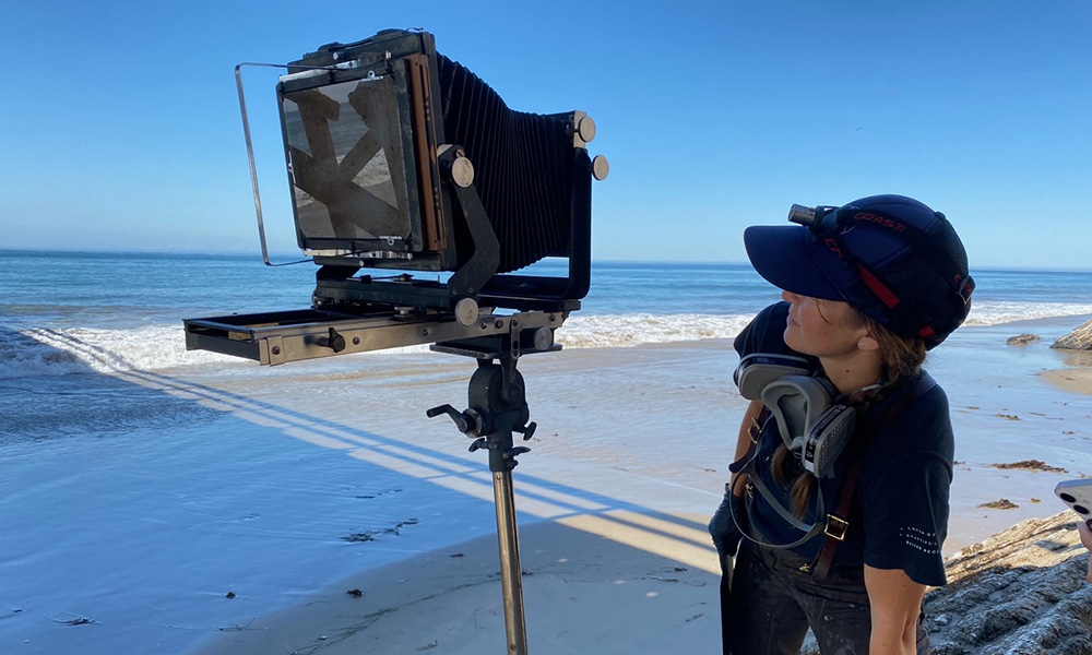 Students learning from a professional photographer