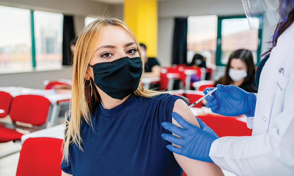 Person getting vaccinated