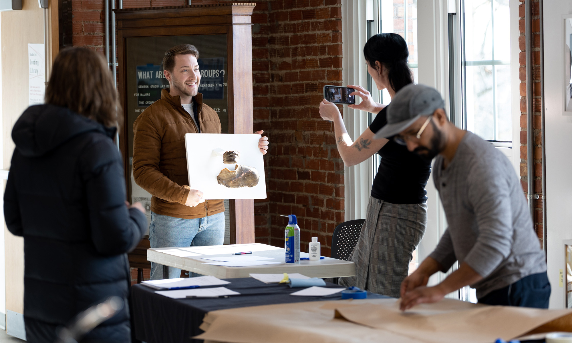 Members of the Denison community borrowed nearly 100 student works of art for the semester during the first-ever Studio Art Lending Library in the Bryant Arts Center, held on Jan. 27, 2023.