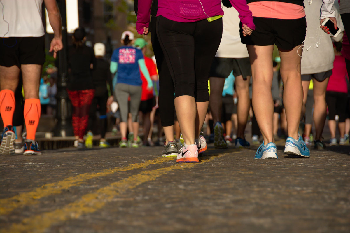 Walkers at marathon