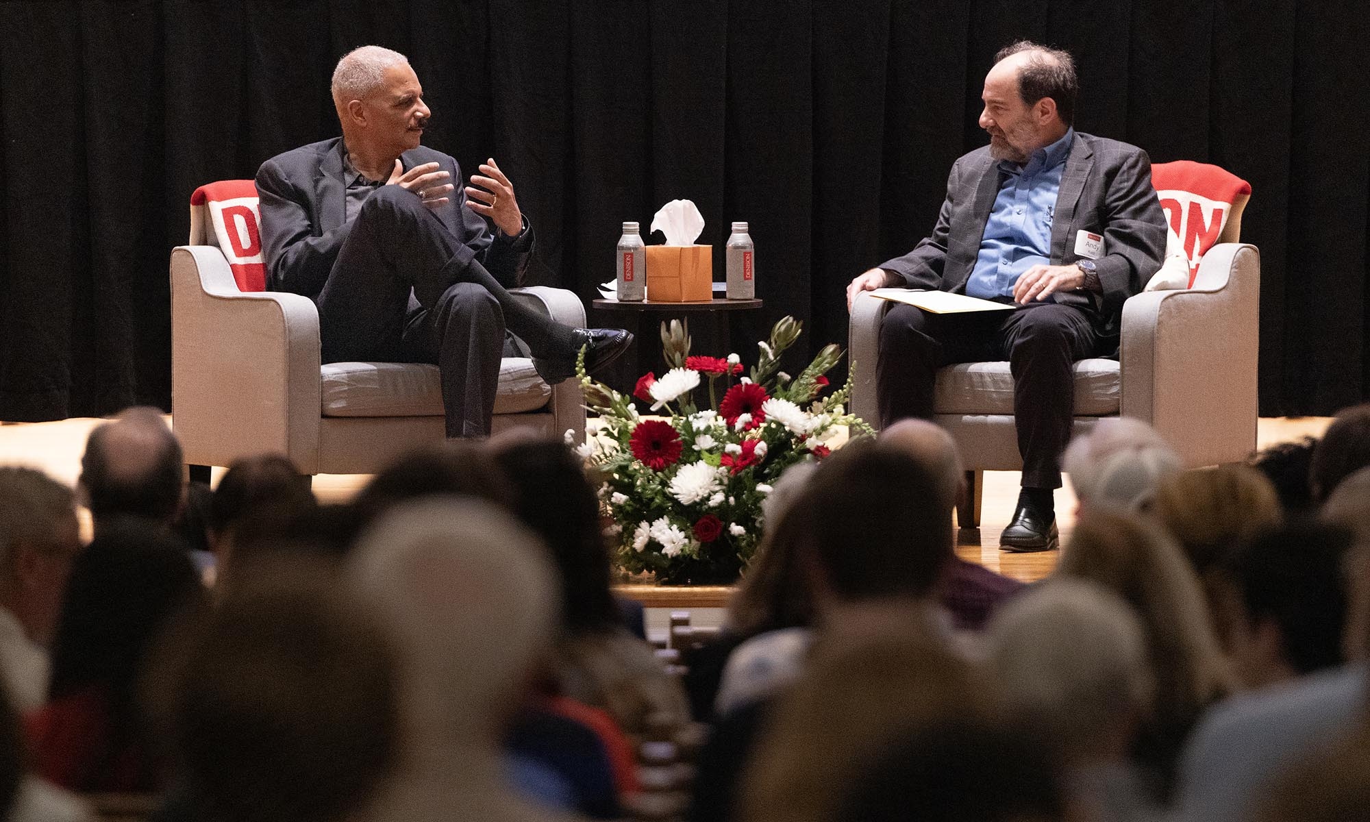 Eric Holder with Andrew Katz at Lugar Series Lecture