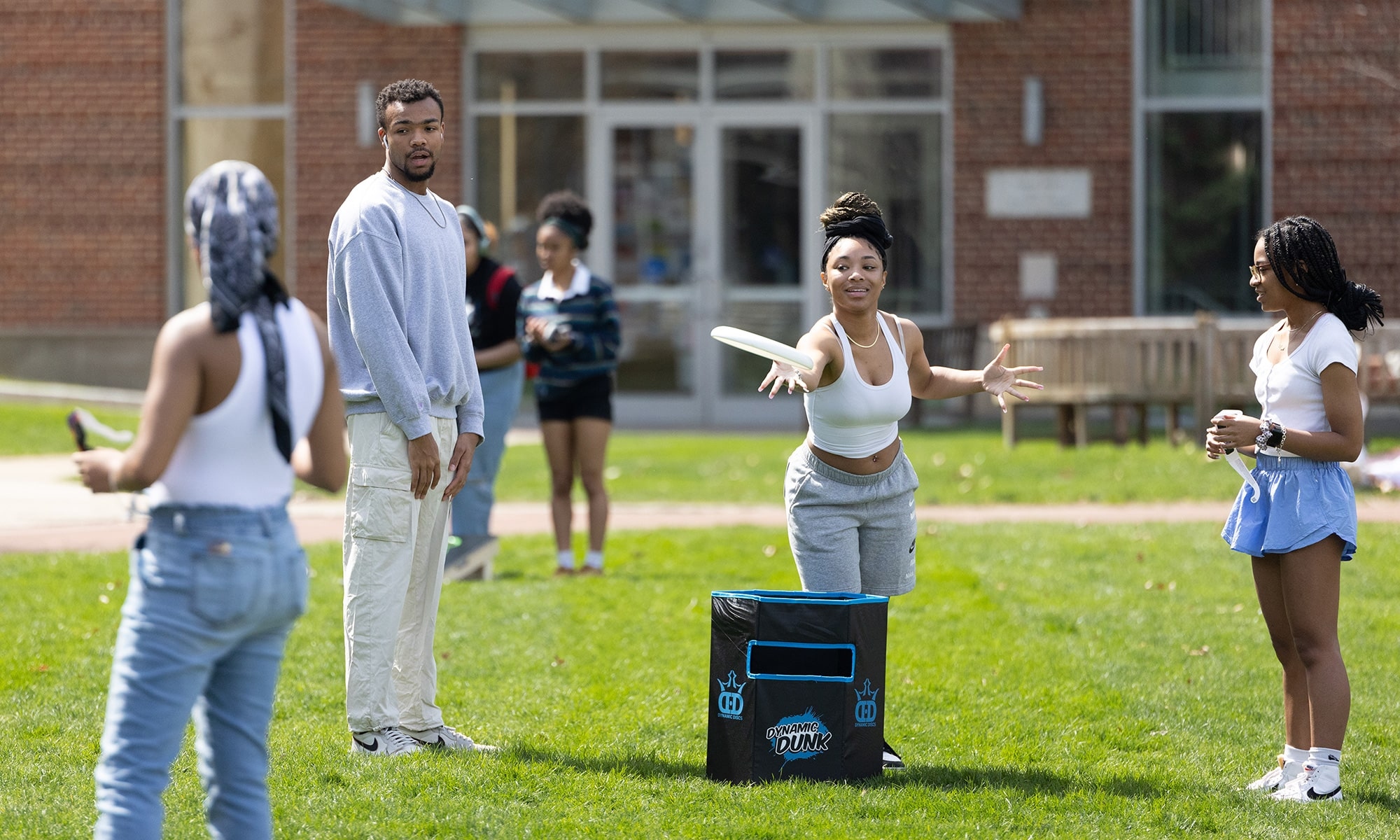 Students playing can jam