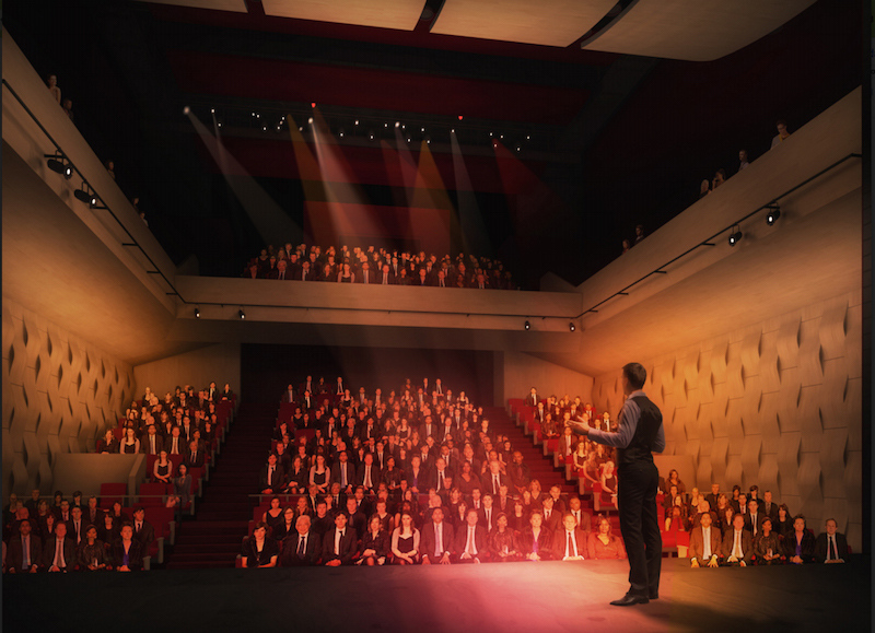 Rendering of another common area within The Michael  D. Eisner Center for the Performing Arts