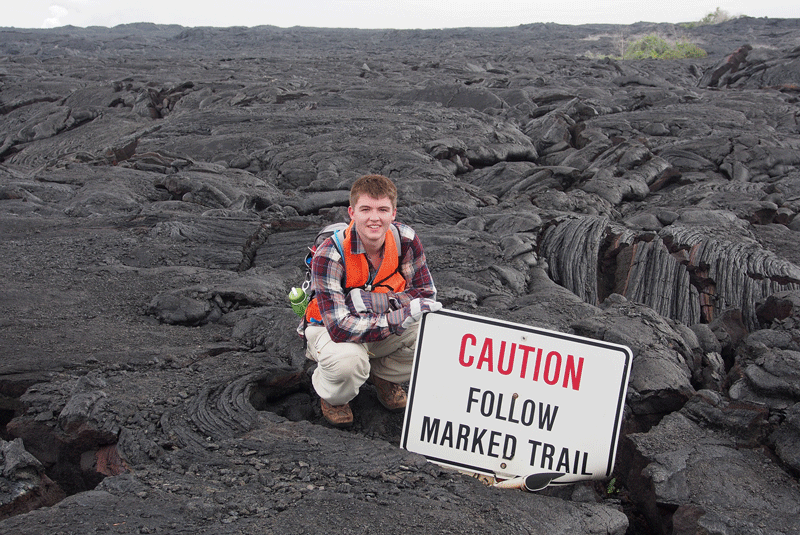 hawaii sign that says follow marked trail