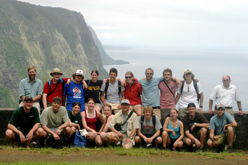 Denison Geosciences Department at Waipio Overlook, Hawaii